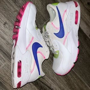 Nike Air max white/pink/green/blue size 8